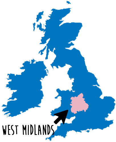 west midlands uk map